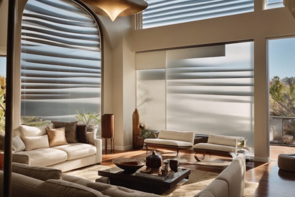 San Diego home interior with visible window film