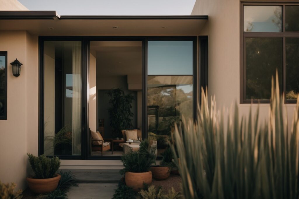San Diego home with reflective window film, saving energy