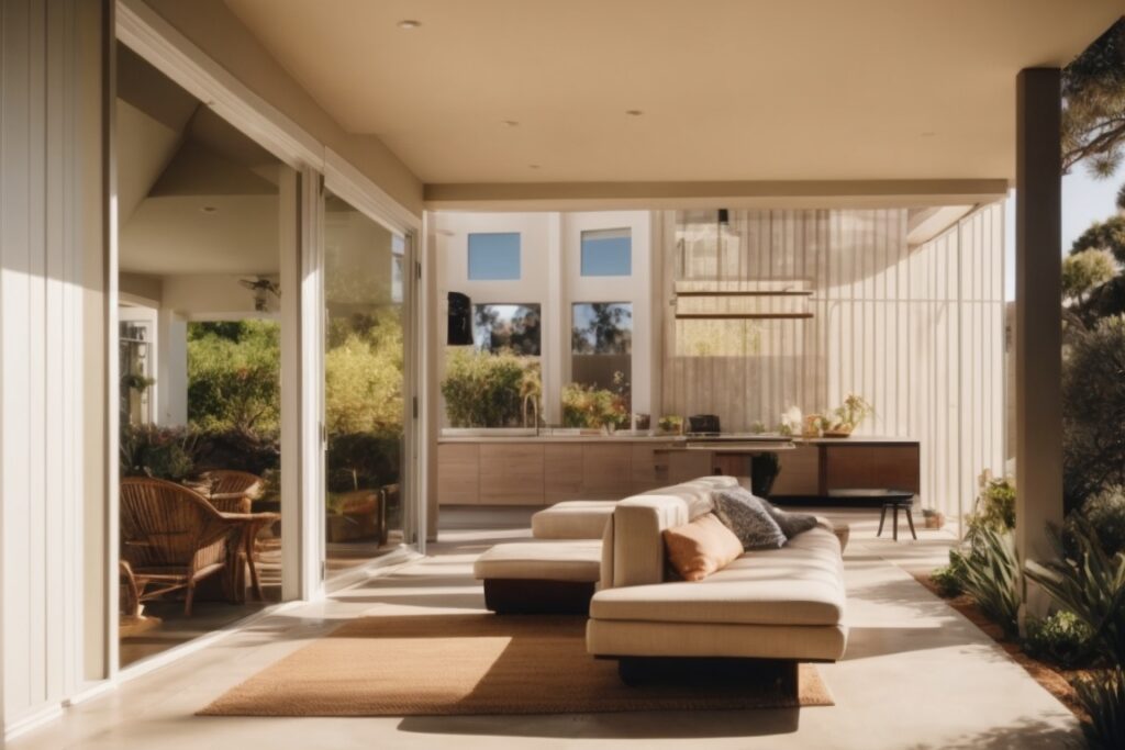 San Diego home with decorative window films enhancing light