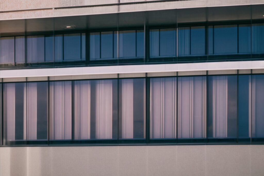 commercial office building in San Diego with tinted windows