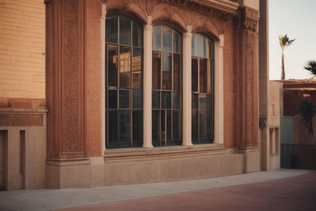 historic San Diego building with modern window films preserving architecture
